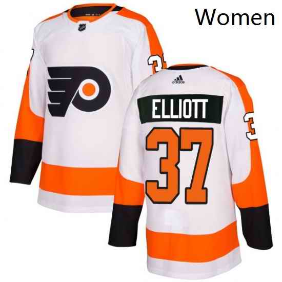 Womens Adidas Philadelphia Flyers 37 Brian Elliott Authentic White Away NHL Jersey